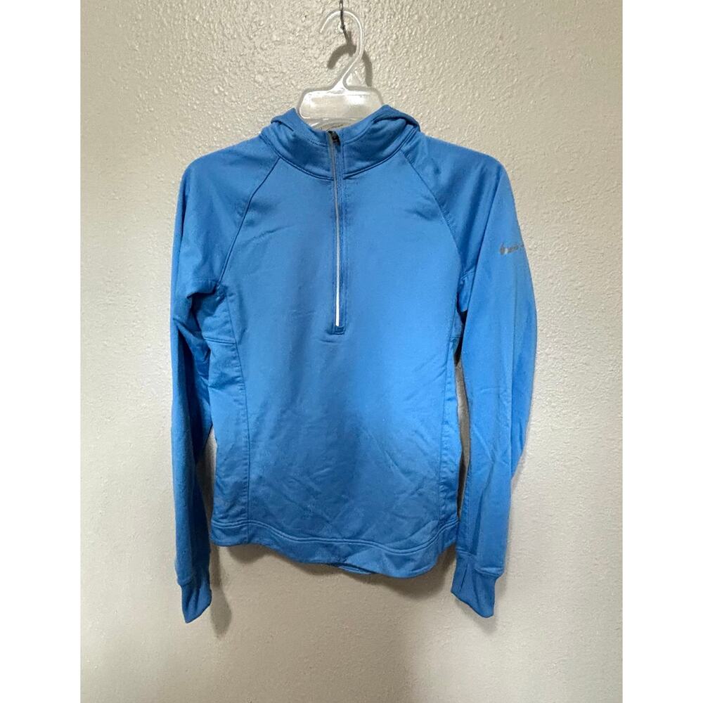 Women’s Nike Running Hooded Lightweight Jacket Thumb Holes Back Zipper Pocket, S